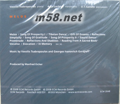 旋律 Melos : 鋼琴與大提琴專輯背面圖片