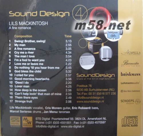 美聲設(shè)計4 第四集 浪漫柔情 A Fine Romance專輯背面圖片