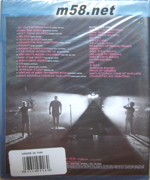 AWESOME AS F**K 演唱會 藍光DVD 美版專輯背面圖片