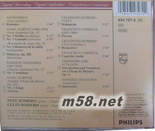 PEPE ROMERO GUITAR SOLOS佩佩吉它獨奏 PHILIPS老版專輯背面圖片