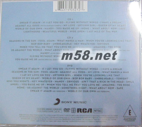 WESTLIFE Greatest Hits 香港版專輯背面圖片