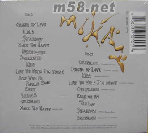 The Origin Of Love開始愛(2CD精裝盤)專輯背面圖片