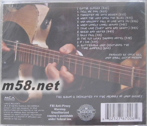 Guitar Slinger 美版專輯背面圖片