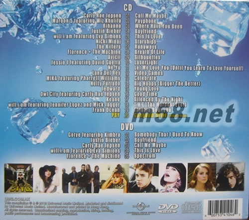 Power Hits 2012: the greatest smashes冠軍全擊:騎馬舞的世代(CD+DVD)藍(lán)色封面專輯背面圖片