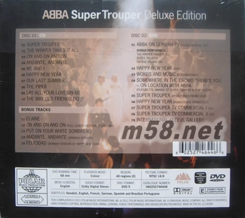 Super Trouper(Deluxe Edition)超級馬戲團員(歐版CD+DVD紀念盤)專輯背面圖片