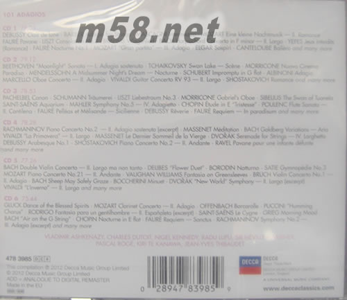 Adagios 101慢板名曲 101古典系列6CD套裝專輯背面圖片