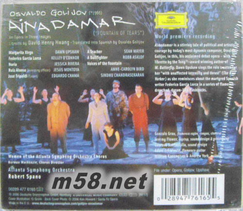 GOLIJOV AINADAMAR格利約夫歌劇 淚之泉專輯背面圖片