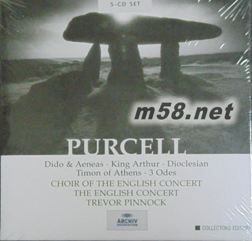 PURCELL 普賽爾:狄朵與阿尼亞尼&亞瑟王&迪奧克萊西恩&雅典的泰門&三首頌歌專輯正面圖片