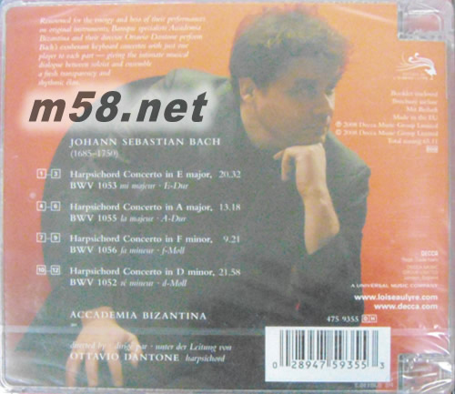 巴赫Bach 大鍵琴協(xié)奏曲專(zhuān)輯背面圖片