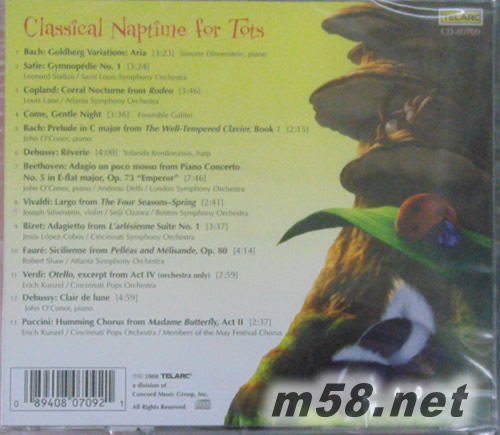 CLASSICAL NAPTIME FOR TOTS 睡眠古典音樂專輯背面圖片