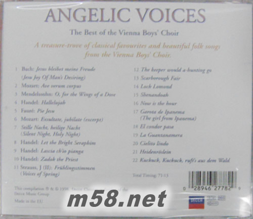 天使的歌聲 Angelic Voices專輯背面圖片