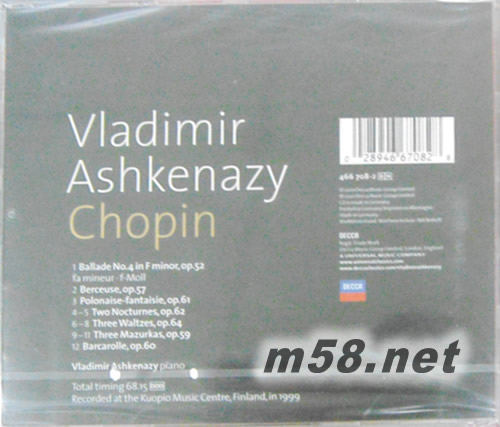 CHOPIN 蕭邦專輯背面圖片