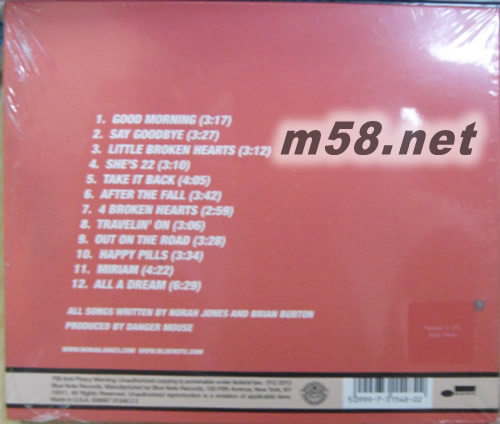 Little Broken Hearts 心碎專輯背面圖片