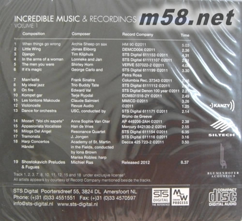 招牌名盤 1 INCREDIBLE MUSIC & RECORDINGS 1 (MW)專輯背面圖片