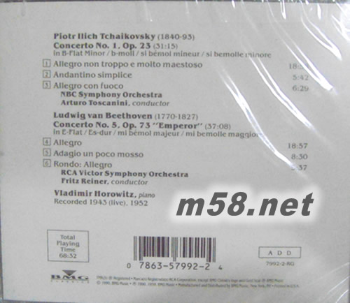 TCHAIKOVSKY PIANO CONCERTO NO.1專輯背面圖片