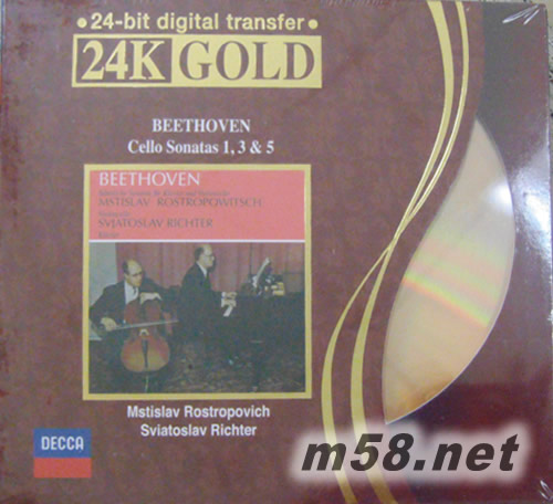 Beethovan : Cello Sonatas 1,3&5 24K金限量版專輯正面圖片