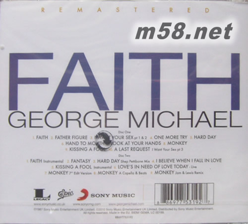 Faith信念專輯背面圖片