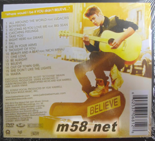 BELIEVE CD+DVD(Deluxe Edition) (CD + DVD) (香港版)專輯背面圖片
