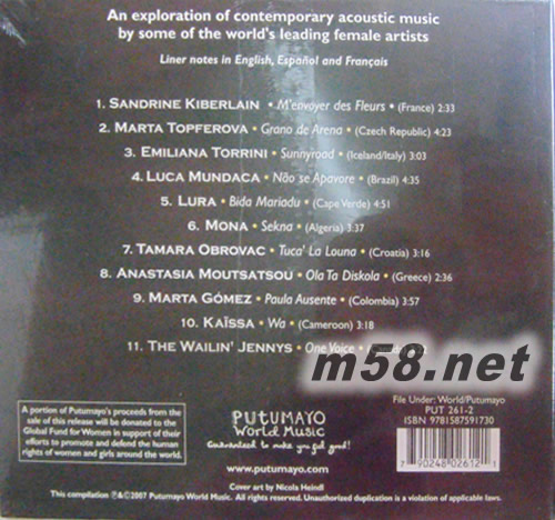 世界女聲民謠集 Women of the World: Acoustic專輯背面圖片