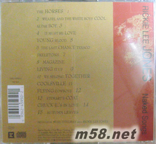 Naked Songs LIVE 美版專輯背面圖片