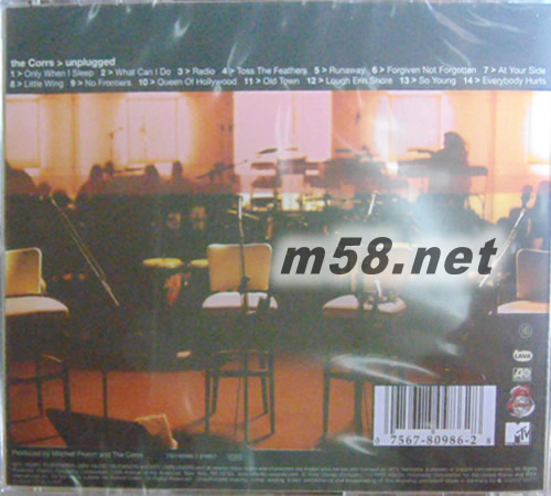 the Corrs unplugged 不插電演唱會專輯背面圖片