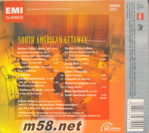 South American Getaway南美大逃亡(AQCD)專輯背面圖片