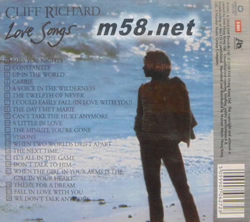 Love Songs (AQCD)專輯背面圖片