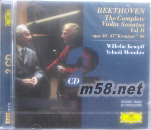 貝多芬:小提琴與鋼琴 肯保夫,梅紐恩 Beethoven:The Complete Violin Sonatas (Vol.II) 2CD專輯正面圖片