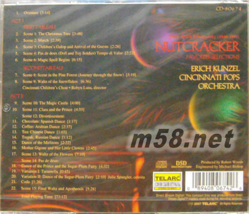 Tchaikovsky: Nutcracker, Favorite Selections 老柴 胡桃夾子專輯背面圖片