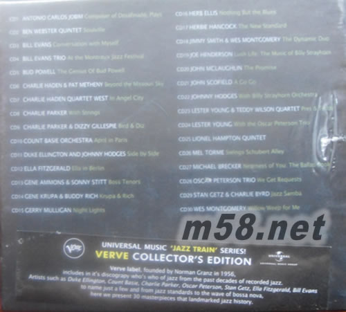 Verve爵士火車系列:最佳精選套裝限量版(30CD韓國版)套裝側面圖片