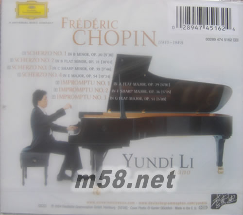 CHOPIN 肖邦 諧謔曲 即興曲 李云迪(古典愛好者必備)專輯背面圖片
