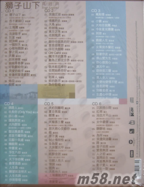 獅子山下真經典TURE LEGEND (6CD)專輯背面圖片