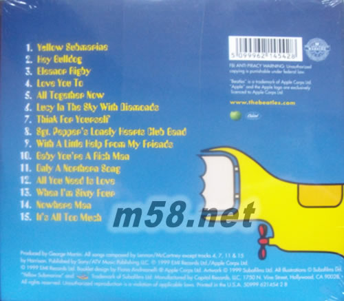 YELLOW SUBMARINE(美版)專輯背面圖片