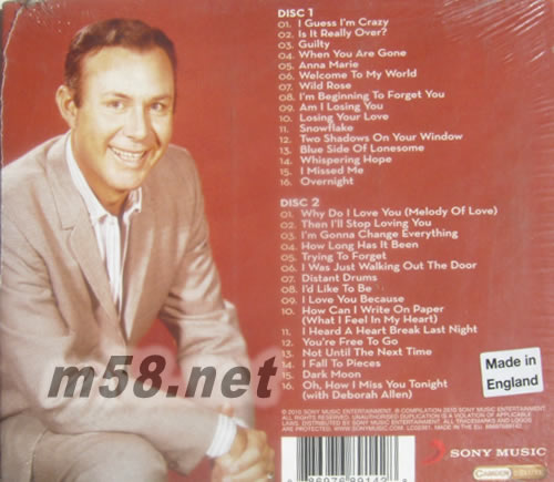 WELCOME TO MY WORLD THE BEST OF JIM REEVES專輯背面圖片