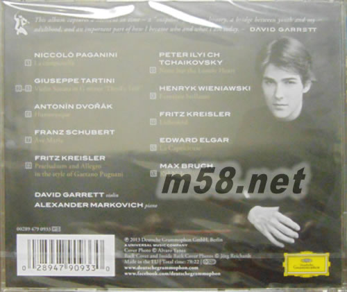 David Garrett At 14 十四歲之神話專輯背面圖片