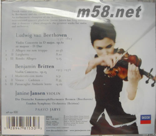 Beethoven, Britten: Violin Concertos專輯背面圖片