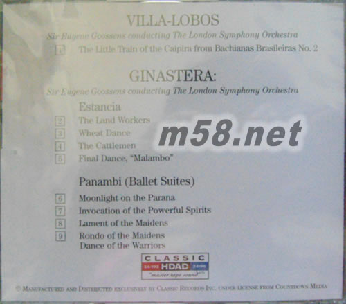 維拉羅伯斯 鄉(xiāng)間小火車Villa Lobos, The Little Train of the Caipira HDAD專輯背面圖片