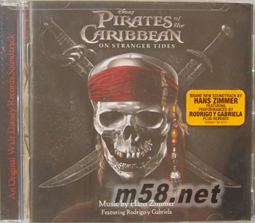 加勒比海盜 神鬼奇航 幽靈海-電影原聲帶Pirates Of The Caribbean: On Stranger Tides/O.S.T.美版專輯正面圖片