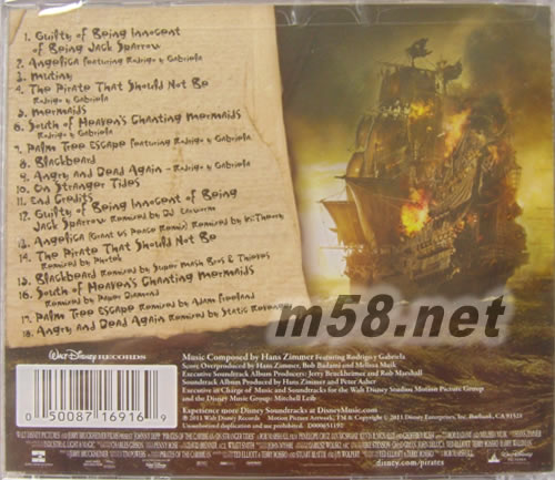 加勒比海盜 神鬼奇航 幽靈海-電影原聲帶Pirates Of The Caribbean: On Stranger Tides/O.S.T.美版專輯背面圖片