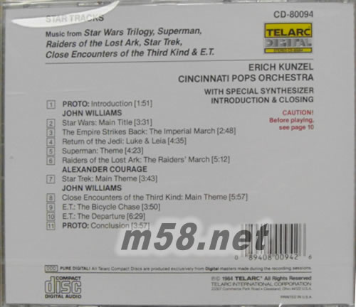 Star Tracks專輯背面圖片