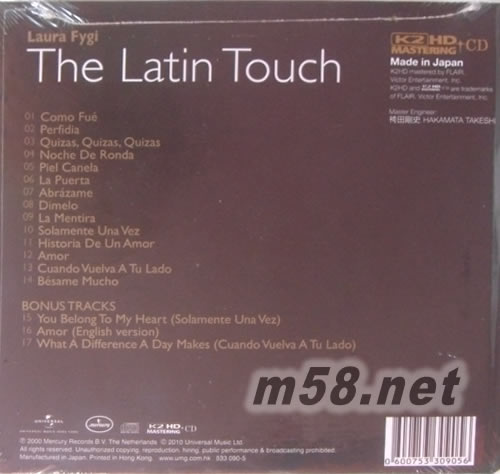 THE LATIN TOUCH (環球K2HD系列)專輯背面圖片