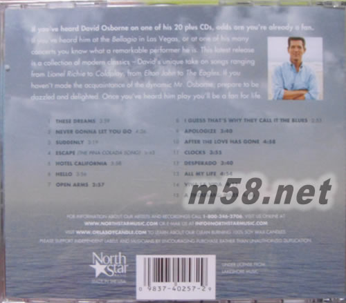 David Osborne: These Dreams 這些夢想專輯背面圖片