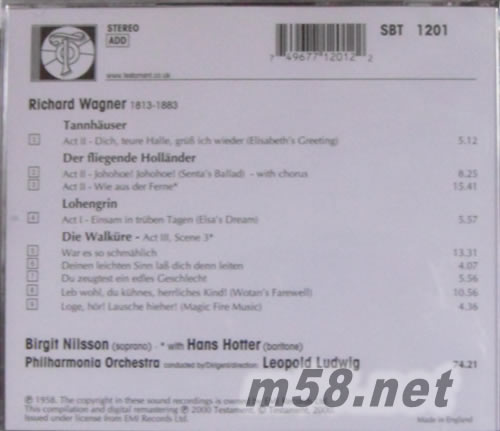 Opera Arias & Duets專輯背面圖片