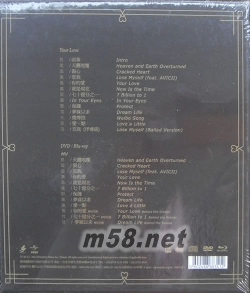 你的愛 影音珍藏版專輯背面圖片