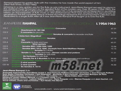 COMPLETE ERATO RECORDINGS I. 1954-1963 (10CD套裝)專輯背面圖片