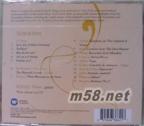 首張精選專輯 古典吉他Sojourn(華納版)專輯背面圖片