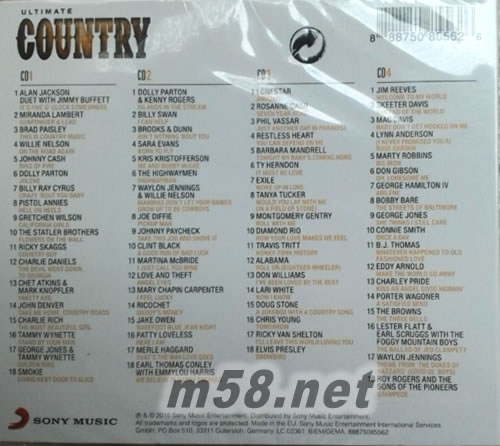 Ultimate...Country終極鄉(xiāng)村(4CD套裝歐版)專輯背面圖片