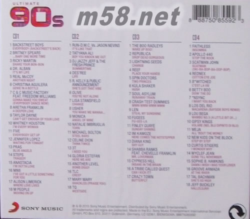 Ultimate...90s 終極90 (4CD套裝歐版)專輯背面圖片