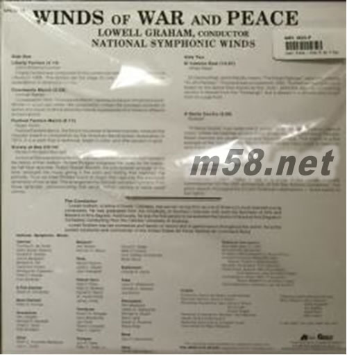 威信 Wilson Audio WINDS OF WAR AND PEACE LOWELL GRAHAM戰爭與和平之風 黑膠專輯背面圖片