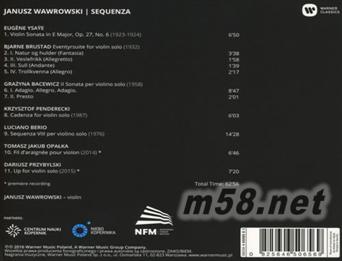 SEQUENZA專輯背面圖片